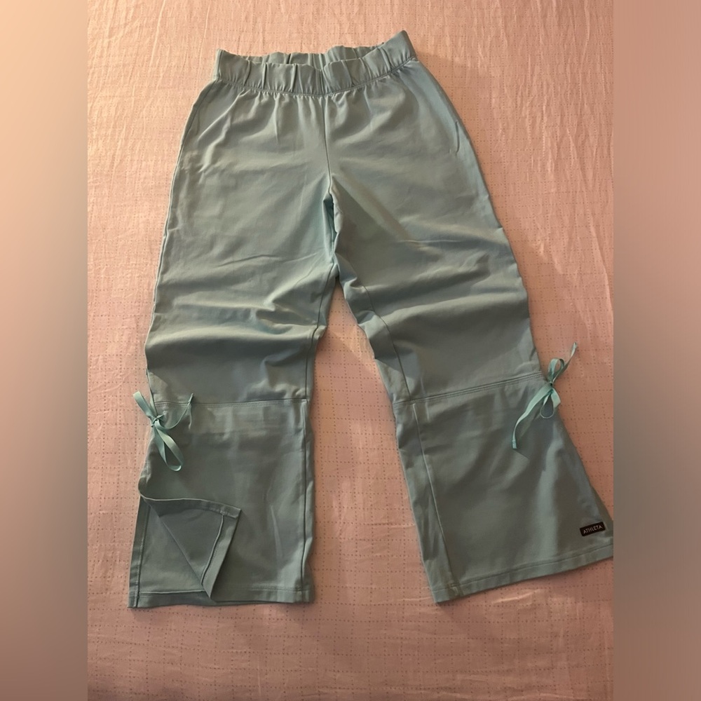 Athleta Light Teal Lounge Pants with Side Ties